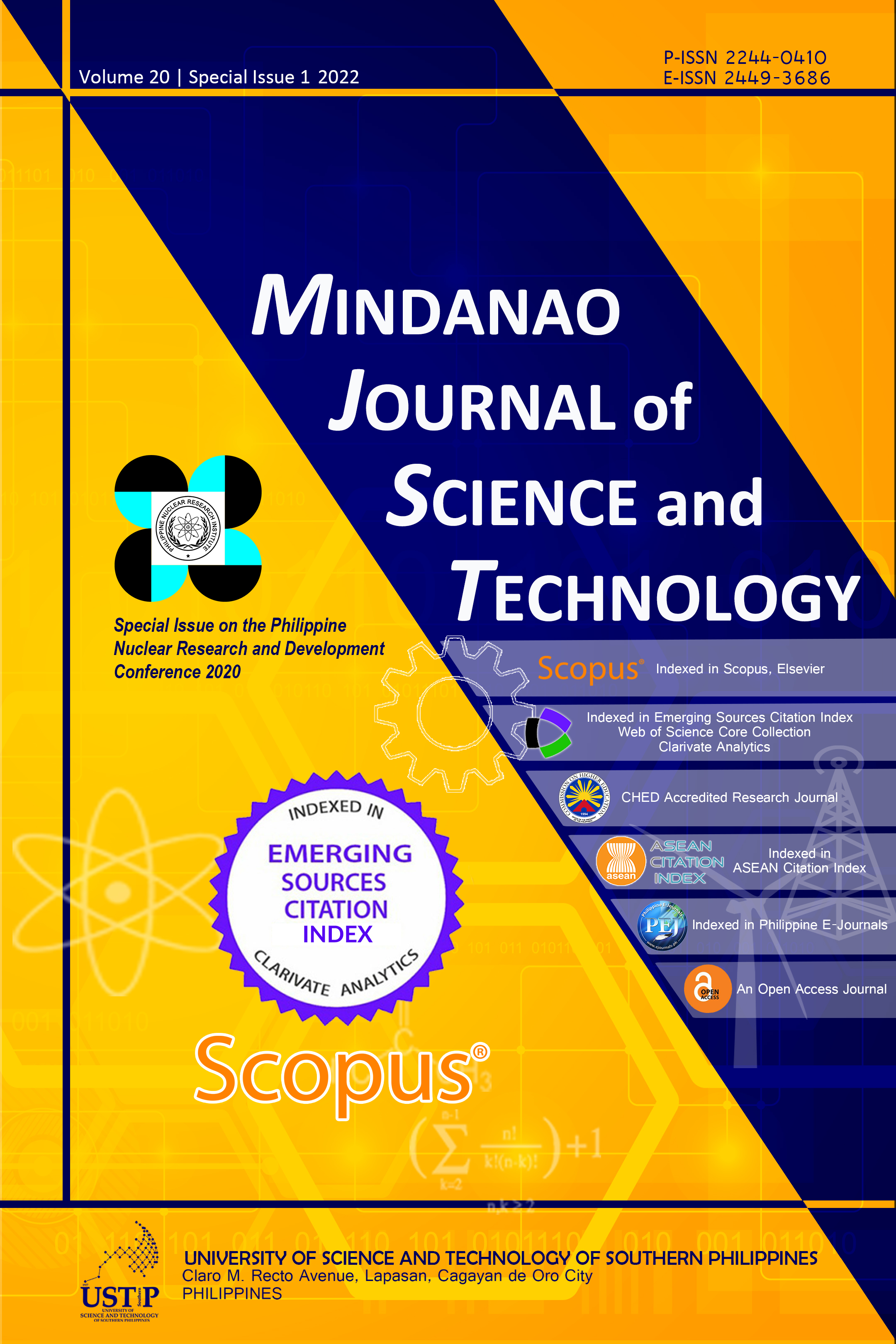 MJST Special Issue 1 Vol. 20 (2022) Cover